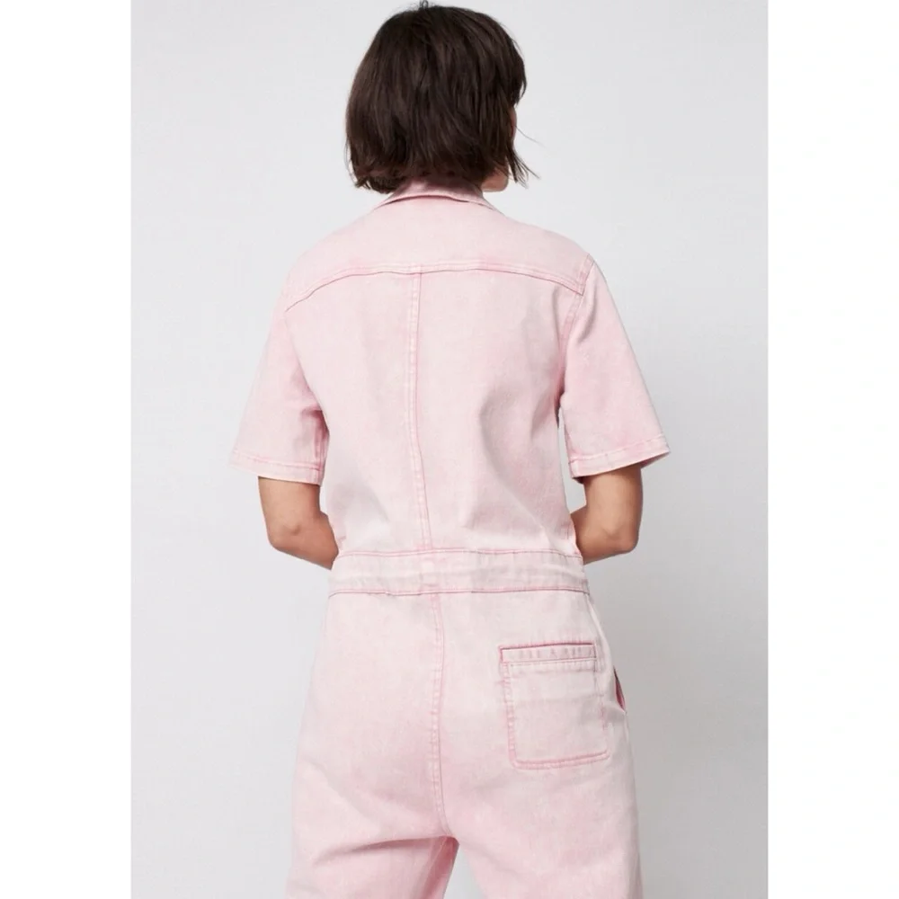 Faherty Blythe Pink Denim Jumpsuit
